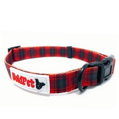 Christmas Dog Collar and Leash Set -Premium Polyester Material -Red Plaid Hol…