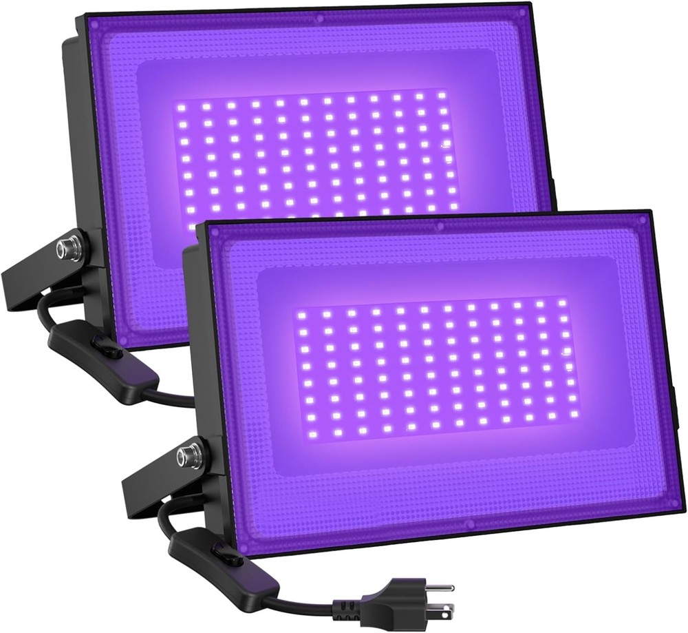 Onforu 2 Pack 60W LED Black Lights, Blacklight Flood Light with