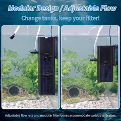 Aquarium Filter Water Flow Adjustable for 20-75 Gallon Fish Turtle Tank 264GP…