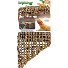 Reptology Lizard Lounger Corner Triangle with Ladder– 100% Natural Seagrass F…