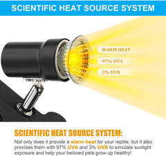 Reptile Heat Lamp Turtle Heating Light 4PCS 50W UVA UVB Heat Bulb Simulated Sunl