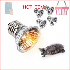 50W UVA+UVB Reptile Heat Lamp, 4 Pack Heat Lamp Light Bulbs for Reptiles, Amphib