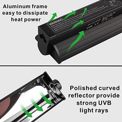 Aiicioo T5 UVB Lighting Combo Kit 8W – Reptile Light Fixture and UVB Light Bulb