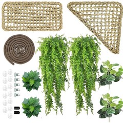 10Pcs Bearded Dragon Tank Accessories, Reptile Hammock Terrarium Plants Jungl…