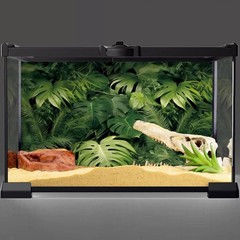 AWERT 36×18 inches Tropical Leaves Terrarium Background Polyester Reptile Hab…