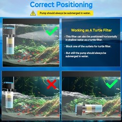 AquaMiracle 130GPH Internal Aquarium Filter, 3-Stage Fish Tank Filter with Du…
