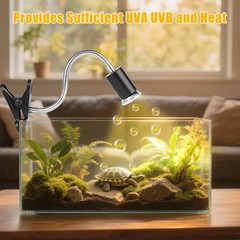 REPTI HOME Turtle Basking Light (Cycle Timer), Tortoise Lamp UVA UVB Heat Bul…