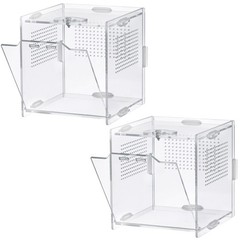 VERTUPET Jumping Spider Enclosure,2 Pack Insects 4″ High – 2 Pack, clear