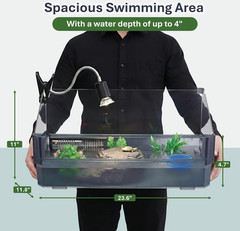Large Turtle Tank Kit for Aquatic Turtles – Complete Starter Habitat with Filter