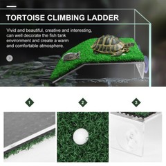 1pc Turtle Drying Platform Simulated Lawn Reptile Tortoise Climbing Ladder