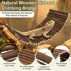 23”×20” Reptile Hide Bearded Dragon Tank Accessories Bridge Hideout&Vine