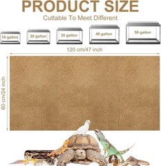4-Piece Reptile Carpet Pet Enclosure Base Mat (47 x 24 inches, Coffee Brown)