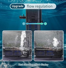 Aquarium Filter Water Flow Adjustable for 20-75 Gallon Fish Turtle Tank 264GP…