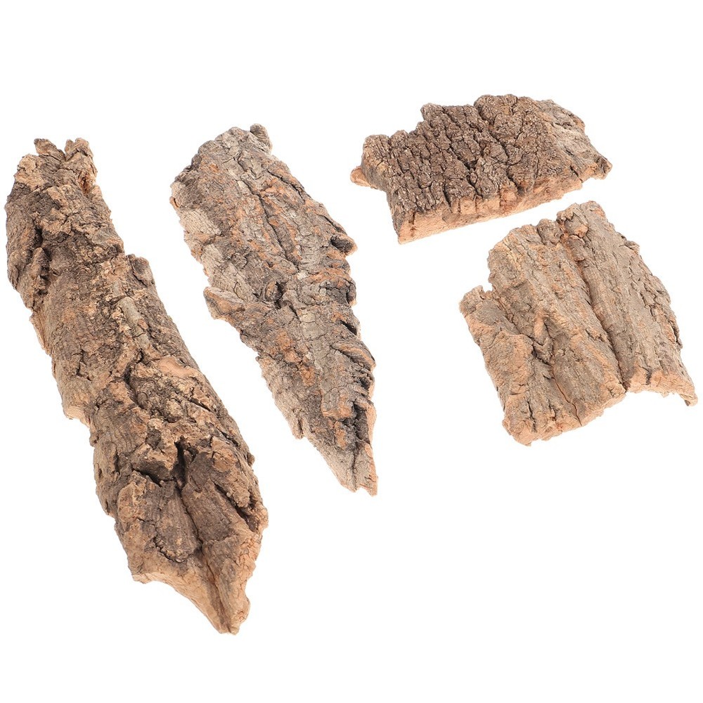 4Pcs Durable Reptile Climbing Platforms Natural Bark Pet Terrarium Accessories