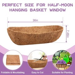 Riare 4 Pack 36 Inch Trough Coir Liners for Planters, Pre-Formed Coconut Coir…