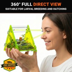 PAWALX Jumping Spider Enclosure, Green, 3.5″ Acrylic Terrarium