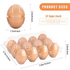 60 Pack Clear Plastic Egg Cartons, Reusable Stackable Egg Containers for Farm…