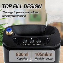 800ml Portable Mister Fogger for Reptile Tank Enclosure – Terrarium Misting S…