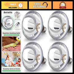 4 Pack 250W R40 Heat Lamp Bulbs – Incandescent Light for Reptiles, Chicks, Puppi