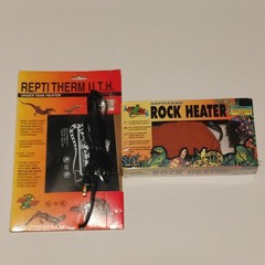 New ZOO MED ReptiTherm U.T.H. Under Tank Heater & ZOO MED ReptiCare Rock Heater.