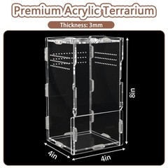 8x4x4 Inch Vertical Acrylic Jumping Spider Tarantula Enclosure Terrarium