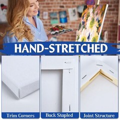 Stretched Canvases for Painting, 8 Packs 9X12 Inch Canvases for Acrylics,Oils…