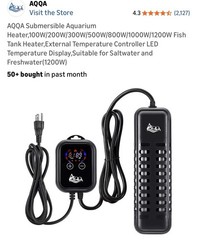 AQQA Submersible Aquarium Heater,100W/200W/300W/500W/800W/1000W/1200W Fish Ta…