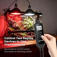 REPTITRIP 2-Socket Reptile Dimming Thermostat PID Controller Timer