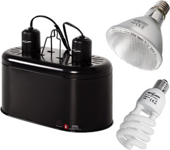 Reptile Heat Lamp Reptile Light Fixture Combo Pack, 100W UVA Turtle Basking Spot