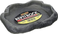 Zoo Med Reptile Rock Food Medium (7.25″l x 6″w x 0.75″h) (Pack of 1), Black