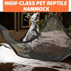 2Pcs Reusable Black Reptile Pet Hammock Hanging Bed for Lizards Snake