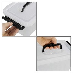 Small Plastic Storage Box, 6-Pack 3 Liter Storage Bins with Lid 3 L