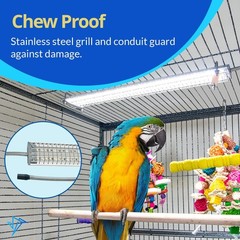 HappyBird Lighting Bird Cage Light with Chew Guard – Full Spectrum LED Pet Li…
