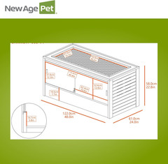 ECOFLEX 48″ Wide Large Reptile Habitat, Mojave Lounge for Snakes, Tortoises & Li