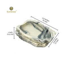 SunGrow Small Hermit Crab Feeding Bowl, for Turtle, Leopard & Crested Gecko, …