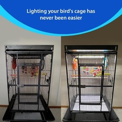 HappyBird Lighting Bird Cage Light with Chew Guard – Full Spectrum LED Pet Li…