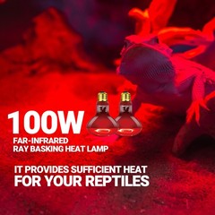 WACOOL 4 Pack Reptile Heat Lamp Bulbs,100W Basking Spot Light for Reptiles & …