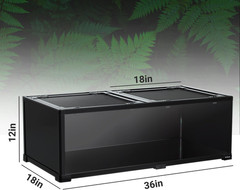 REPTIZOO 34 Gallon Glass Reptile Terrarium for Snakes, Geckos & More