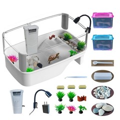 Small Turtle Tank Habitat Kit with Basking Platform for Turtles, Crayfish & Aqua