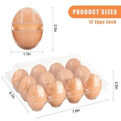 Lixavaer 100 Pack Clear Plastic Egg Cartons, 3×4,100Pack, transparent