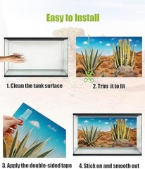 3 Pcs Reptile Background for Terrarium 40 Gallon, Bearded Dragon Tank Background