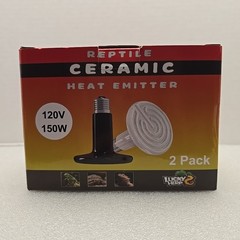 2 X 150 Watt Ceramic Heat Emitter Bulb Reptile Heat Emitter Herp Lizard Snake.