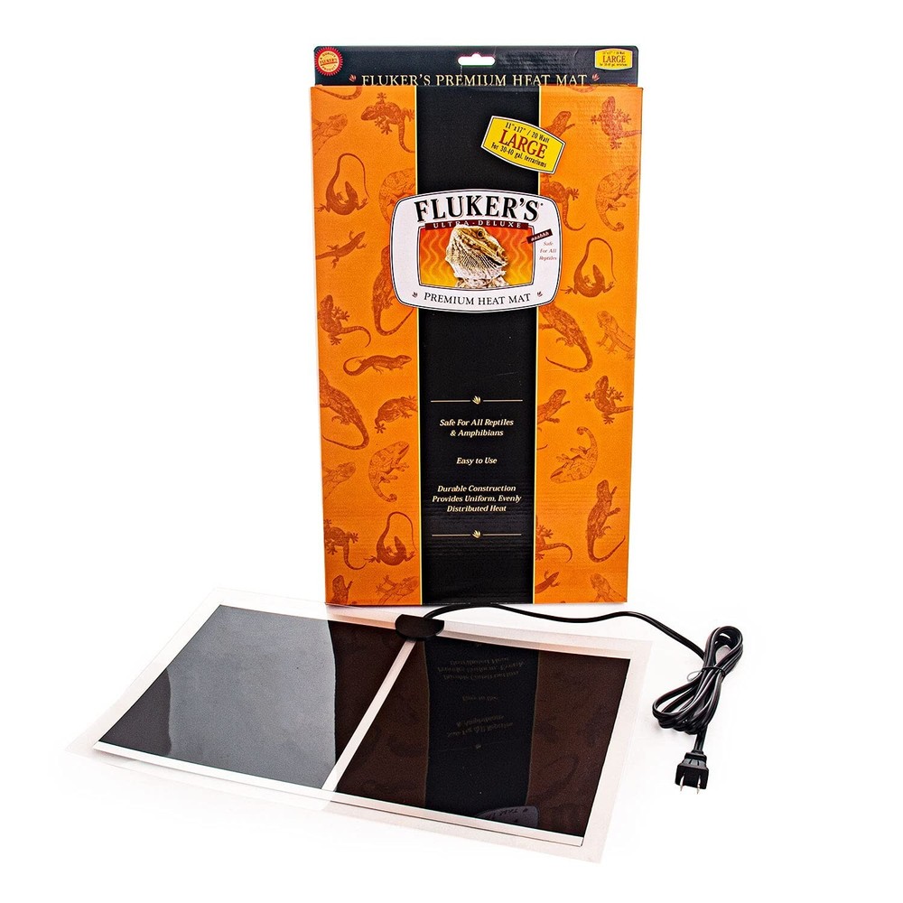 Fluker’s Premium Heat Mat for All Reptiles and Amphibians, Large 17″x11″, Black