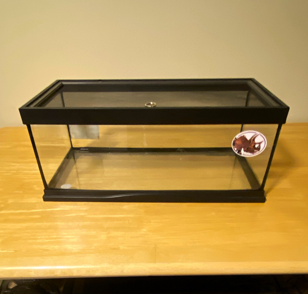 Glass Reptile Terrarium Tank w/ Mesh Screen Top Lid, Black Frame