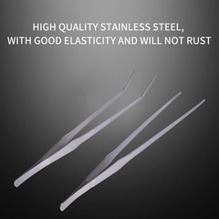15inch Aquarium Tweezers Set Stainless Steel 2pcs Straight Curved Feeding Tongs