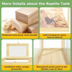 67 Gallon Reptile Tank, Lockable Sliding Door Bearded Dragon Tank, Snake Tank wi