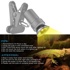 Dimmable Reptile Heat Lamp with Timer + 50W UVA UVB Light Bulb, Tortoise Bask…