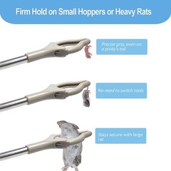 Duedusto Snake Feeding Tongs, 16 Inch Reptile Ball Python Grey