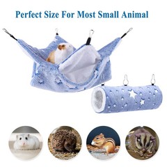 Noctilucent Luminous Guinea Pig Rat Hammock Bunkbed Hanging Tunnel and Soft B…