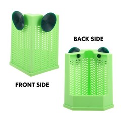Green Suction Cup Lizard Food Cup for Wall Mounted Terrarium Feeding Bowl
